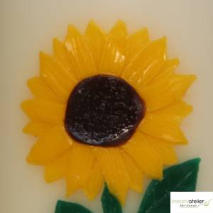 herbstliche Künstlerkerze Sonnenblume - die manuelle, kunsthandwerkliche Fertigung Bild 6