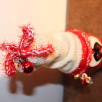 Dekofigur BÄUMCHENWICHTEL Weihnachtswichtel witzige Upcyclingfigur aus Sektflasche m. handgestricktem Mützchen Bild 8