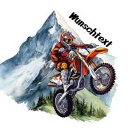 Motocross Mountain Autoaufkleber/Wandtattoo-Motorrad-Bike-Personalisierbar-Trend Konturgeschnitten ohne Hintergrund Bild 2