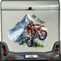 Motocross Mountain Autoaufkleber/Wandtattoo-Motorrad-Bike-Personalisierbar-Trend Konturgeschnitten ohne Hintergrund Bild 4