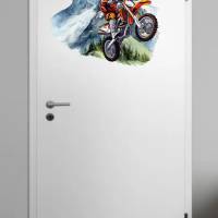 Motocross Mountain Autoaufkleber/Wandtattoo-Motorrad-Bike-Personalisierbar-Trend Konturgeschnitten ohne Hintergrund Bild 5
