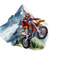 Motocross Mountain Autoaufkleber/Wandtattoo-Motorrad-Bike-Personalisierbar-Trend Konturgeschnitten ohne Hintergrund Bild 6