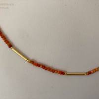 Korallenkette orange, 48 cm lang, Schaumkoralle Natur, Geschenk für Mann Frau, Handarbeit aus Bayern Bild 5