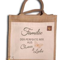 Bestickte Shopping-Tasche personalisierter Shopper Tasche mit Wunschnamen Jutetasche Baumwoll-Segeltuch mittlere Größe Bild 1