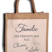 Bestickte Shopping-Tasche personalisierter Shopper Tasche mit Wunschnamen Jutetasche Baumwoll-Segeltuch mittlere Größe Bild 2