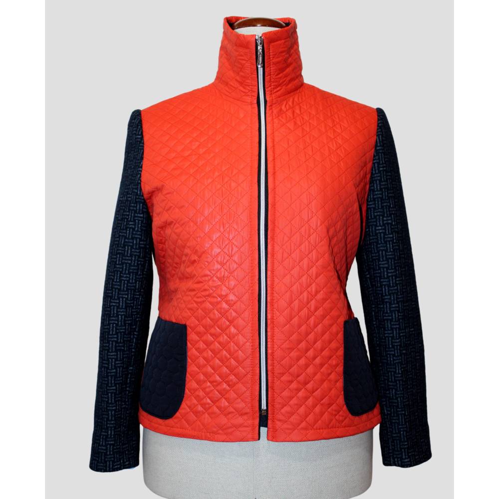 Damen Steppjacke Sportlich Elegant in Orange/Blau