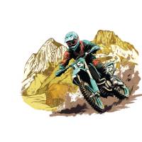 Motocross-Autoaufkleber/Wandtattoo Mountain-Motorrad-Tuning-Bike-Biker-Stunt-Top Konturgeschnitten ohne Hintergrund Bild 2