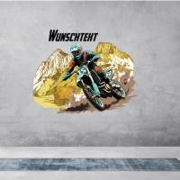 Motocross-Autoaufkleber/Wandtattoo Mountain-Motorrad-Tuning-Bike-Biker-Stunt-Top Konturgeschnitten ohne Hintergrund Bild 4