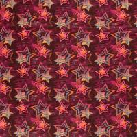 Stoff Baumwolle Sweatshirtstoff Sterne bordeaux rot orange blau pink bunt Kinderstoff Kleiderstoff Bild 3