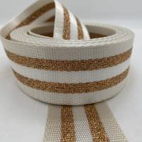 Gurtband White&Copper Stripes, creme, 38 mm Bild 1