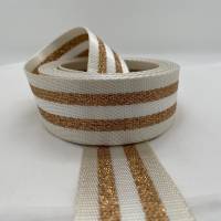 Gurtband White&Copper Stripes, creme, 38 mm Bild 5