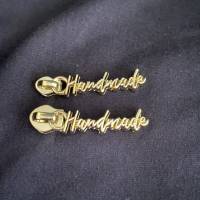 Zipper Handmade, breit, gold / Schieber für Reißverschlüsse mit Spiralraupe Bild 4