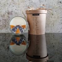 Handgegossene Duftkerze Sojawachskerzen mit Holzdocht und Trockenblumen - Geschenkbox - 10 Düfte - 150g - Vegan Bild 8