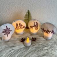 Stickdatei, LED Cover, Teelichthalter, Krippe Jesus Geburt, Weihnachten Set 906 Bild 3