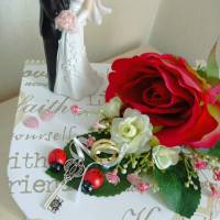Geldgeschenk Hochzeit Brautpaar Geschenk Tauben Geschenkbox Verpackung Koffer mit dem Schlüssel zum Glück Bild 3