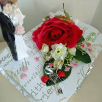 Geldgeschenk Hochzeit Brautpaar Geschenk Tauben Geschenkbox Verpackung Koffer mit dem Schlüssel zum Glück Bild 4