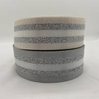 Gurtband White&Silver Stripes, creme, 38 mm Bild 5