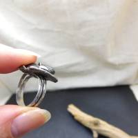handgeschmiedeter Ring mit Pyrit in 925er Silber Stiftfassung Bild 4