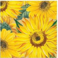 20 Cocktailservietten Sunflower, mit Blüten der Sonnenblume, von Caspari Bild 1