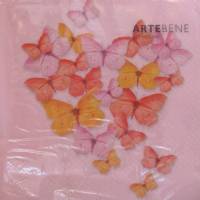10 einzelne Lunchservietten Schmetterlingsherz rosa, mit Schmetterlingen die ein Herz bilden, von Artebene Bild 1