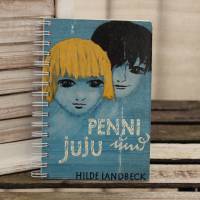 Upcycling Notizbuch "Penni und Juju" aus altem Kinderbuch Tagebuch vintage Liebesgeschichte Geschenk Bild 1