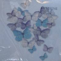 10 einzelne Lunchservietten Schmetterlingsherz blau, mit Schmetterlingen die ein Herz bilden, von Artebene Bild 1