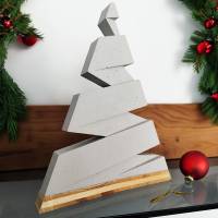 Weihnachts Deko Tannenbaum aus Beton und Holz - Elegant und Zeitlos im Design Bild 5