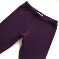 Leggings 100% Kaschmir 86/92 violett Upcycling Kaschmirhose für Kinder Longie Strickhose Bild 3