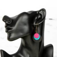 Creolen mit runden Anhängern aus Polymer Clay • Ohrringe Color Pop | Ohrschmuck Bild 7