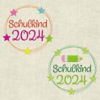 Stickdatei Einschulung / Schule / Schulkind 2024 /  Maschinenstickerei Bild 1