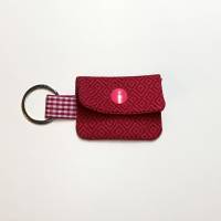 Kleines Täschchen, Chiptasche, Schlüßelanhänger, sehr kleine Tasche, rot Bild 2