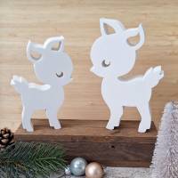 2 niedliche Bambis zum dekorieren ~ Set Rehe ~ Deko Rehkitz ~ Weihnachten und Winterzeit Bild 1