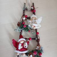 Weihnachten Deko Türkranz , Wanddeko Engelchen auf der Himmelsleiter Bild 1