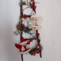 Weihnachten Deko Türkranz , Wanddeko Engelchen auf der Himmelsleiter Bild 4