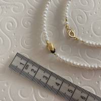 Perlenkette mit Tulpe aus Si925 vergoldet und Onyx, Zuchtperlenkette, Geschenk Frauen, Brautkette, Handarbeit aus Bayern Bild 2