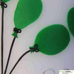 weiße Geburtstagskerze mit Luftballons, personalisierbar, Geburtstagsgeschenk, persönliches Geschenk, bunte Luftballons Bild 6