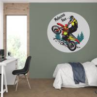 Motocross Autoaufkleber/Wandtattoo Sticker Motorrad Bike Race Personalisierbar Konturgeschnitten und ohne Hintergrund Bild 1