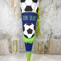 Schultüte aus Stoff Fußball mit Name Zuckertüte blau Bild 5
