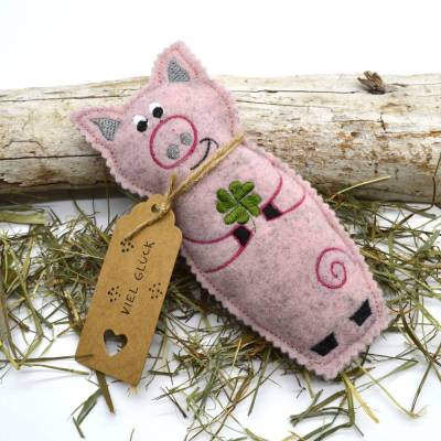 Stickdatei Glücksbringer Glücksschweinchen ITH zum Befüllen mit Watte