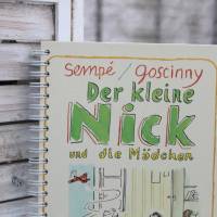 Upcycling Notizbuch "Der kleine Nick und die Mädchen" aus altem Kinderbuch der 70er Jahre Bild 2
