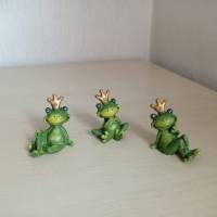 3 Stück Frosch - Froschkönig zum Basteln , Dekorieren , Mitbringsel, Floristik - 5 x 4 cm groß Bild 1
