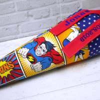 Superheld Schultüte aus Stoff Comic 70cm oder 85cm mit Name Superhero Bild 3