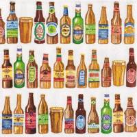 20 Cocktailservietten 99 Bottles, mit bunten Bierflaschen und Gläsern, von Caspari Bild 1