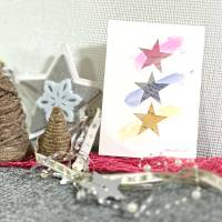 Schöne Weihnachtskarte in warmen Farben - Sterne - Weihnachtskarte - danielb.art Bild 2