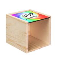 Roboter Holz Stiftebox personalisiert z. B. Name Schriftartwahl | 10x10x10cm | Stiftehalter | Schreibtischorganizer Bild 5