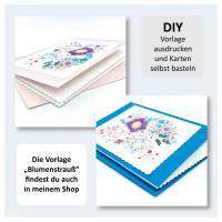 Osterkarten zum Ausdrucken "Frohe Ostern" Karten Ostern Osterhase hellblau, DIY digital download PNG PDF Bild 4