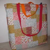 Stofftasche PW rot aus Baumwolle mit vier Henkeln Bild 1