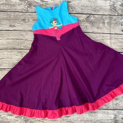 zauberhaftes Kleid / Drehkleid gr.122/128 Meerjungfrau Sommerkleid Einschulung