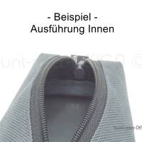 Schlüsselanhänger Minitasche BEIGE Zipper schwarz, Karabiner, Outdoorstoff wasserfest, by BuntMixxDESIGN Bild 3