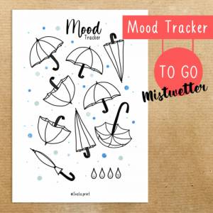 Mood Tracker Sticker | To Go Sticker | Regenschirm | Bulletjournal Sticker | Aufkleber Bild 1